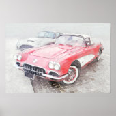 Digitale corvette verf poster (Voorkant)