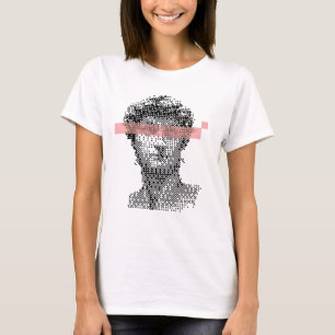 Digitale David Michelangelo Pixel ontwerp T-shirt
