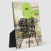 Digitale Delights: 8x10 met Ezel QR Code Menu Fotoplaat (Zijkant)