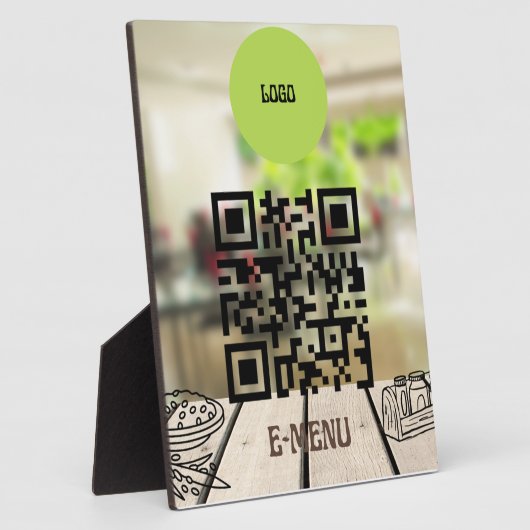 Digitale Delights: 8x10 met Ezel QR Code Menu Fotoplaat (Zijkant)