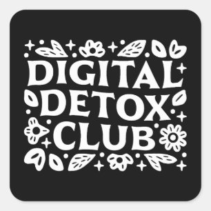 Digitale detoxclub meisjes steungroep motivatie vierkante sticker
