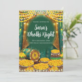 Digitale Dholki uitnodigingen & Digitale Mehndi ui (Staand voorkant)