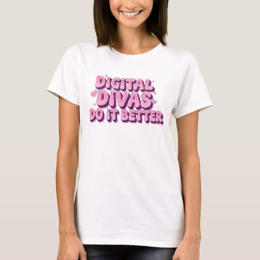 Digitale diva's doen het beter Mok - Funny Tech Gi T-shirt (Voorkant)