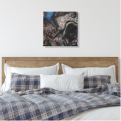 Digitale donkerkleurige zwart-witschilderkunst canvas afdruk (Insitu (Slaapkamer))