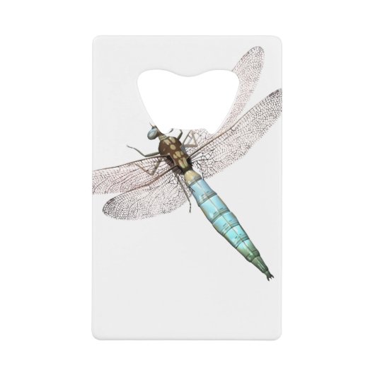 Digitale dragonfly op wit kredietkaart flessenopener (Voorkant)