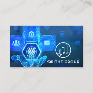 Digitale financiële achtergrond visitekaartje