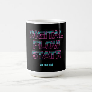 Digitale Flow Staat Retro Neon 80s Gaming Esthetie Koffiemok