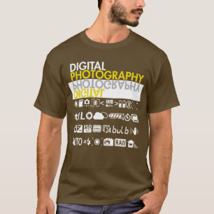 Digitale fotografische symbolen t-shirt