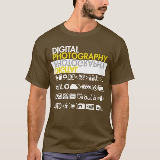 Digitale fotografische symbolen t-shirt (Voorkant)