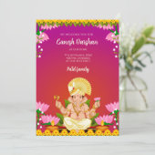 Digitale Ganesh uitnodigingen Ganpati uitnodiginge (Staand voorkant)