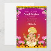 Digitale Ganesh uitnodigingen Ganpati uitnodiginge (Voorkant / Achterkant)
