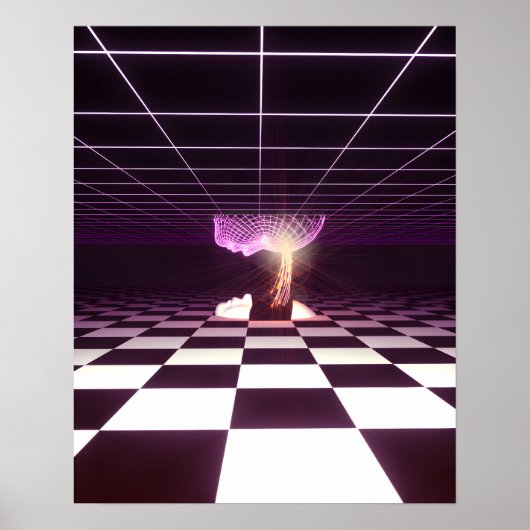 Digitale Geboorte [synthwave esthetiek] Poster (Voorkant)
