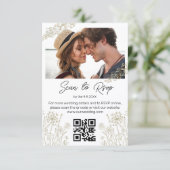 Digitale & gedrukte botanische QR-code foto RSVP Kaart (Staand voorkant)