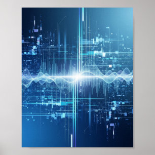 Digitale gegevensstroom - Tech Wall Art Poster