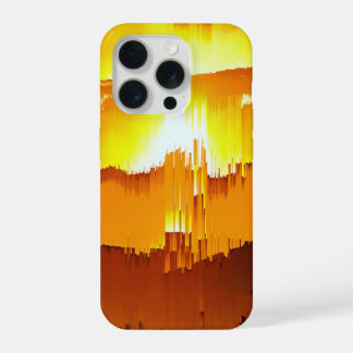 Digitale Glitch Zonsondergang Horizon iPhone 15 Pro Hoesje
