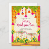 Digitale Haldi uitnodiging Mehndi uitnodiging Hald (Voorkant / Achterkant)