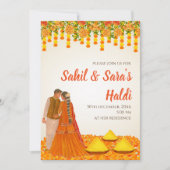 Digitale Haldi uitnodigingen & Bruiloft Haldi uitn (Voorkant)