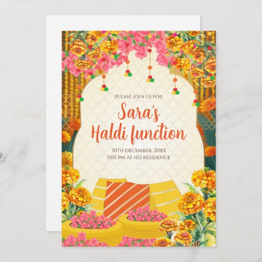 Digitale Haldi uitnodigingen Haldi nodigt uit, May (Voorkant / Achterkant)