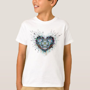 Digitale Hart Heilige Geometrie Hart Ontwerp T-shirt
