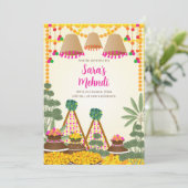 Digitale Henna uitnodiging & Digitale Haldi uitnod (Staand voorkant)