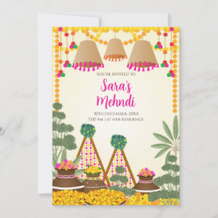 Digitale Henna uitnodiging & Digitale Haldi uitnod