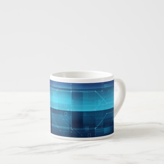 Digitale high-tech achtergrond espresso kop (Voorkant rechts)