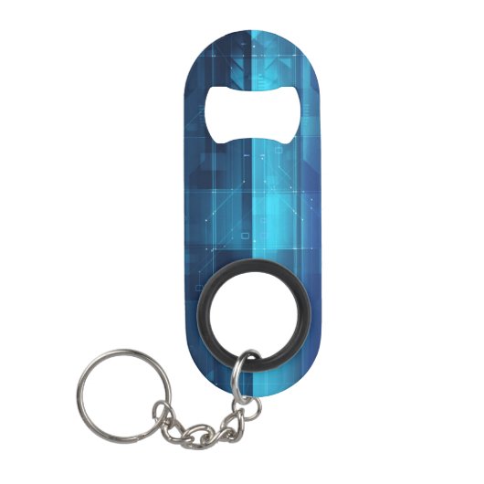 Digitale high-tech achtergrond sleutelhanger flessenopener (Voorkant)