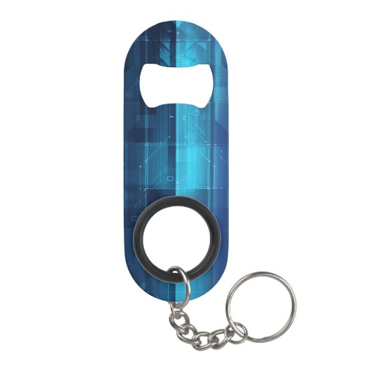 Digitale high-tech achtergrond sleutelhanger flessenopener (Achterkant)