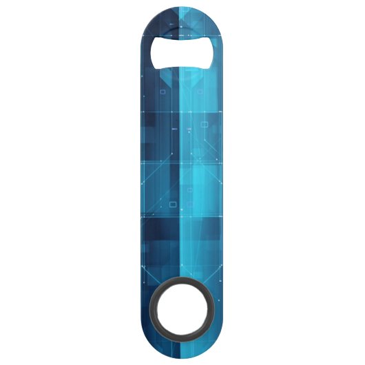 Digitale high-tech achtergrond speed flessenopener (Voorkant)