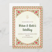 Digitale Hindoe bruiloft uitnodigen Indiase bruilo Kaart (Voorkant / Achterkant)