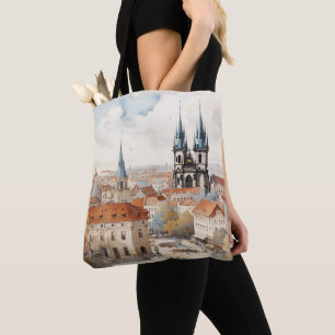 digitale historische oude binnenstad Praag. Draagtas