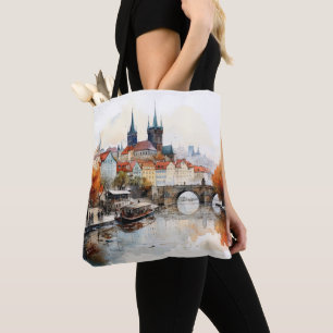 digitale historische oude binnenstad Praag. Draagtas