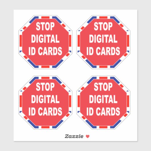 Digitale id-Kaarten stoppen Sticker (Vel)