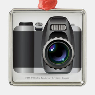 Digitale illustratie van digitale camera metalen ornament