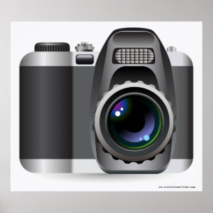 Digitale illustratie van digitale camera poster