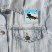 Digitale illustratie van Space Shuttle Vierkante Button 5,1 Cm (In situ)
