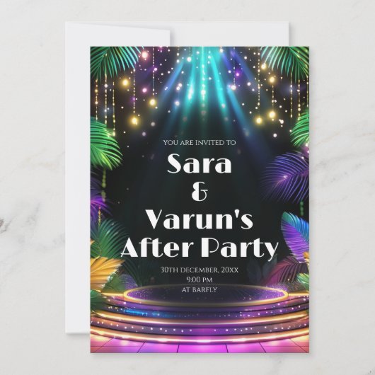 Digitale Indiase Cocktail Party uitnodiging Indisc (Voorkant)