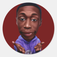 Digitale karikatuur van Khabane "Khaby" Lame.
