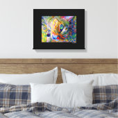 Digitale kat kunst verpakt canvas afdruk (Insitu (Slaapkamer))