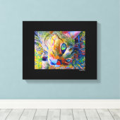 Digitale kat kunst verpakt canvas afdruk (Insitu (Houten vloer))