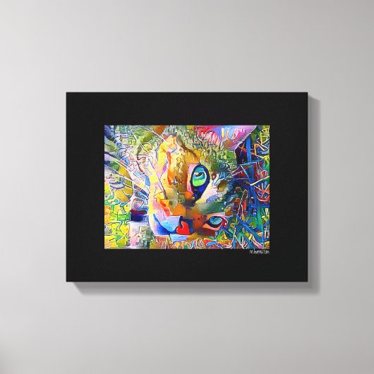 Digitale kat kunst verpakt canvas afdruk (Voorkant)