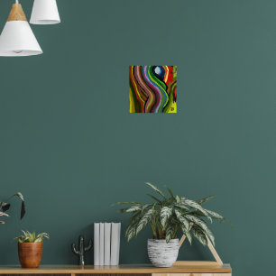 Digitale kleurrijke spiralen, olieverfschilderij, poster