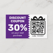 Digitale Korting Coupon met QR-code Paars (Voorkant)