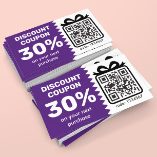 Digitale Korting Coupon met QR-code Paars