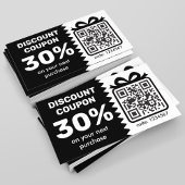 Digitale Korting Coupon met QR-code zwart