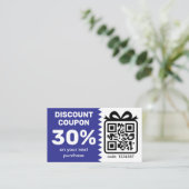 Digitale korting op basis van QR-code blauw Visitekaartje (Staand voorkant)