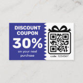 Digitale korting op basis van QR-code blauw Visitekaartje (Voorkant)