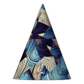 Digitale Kunst Blauw Abstract Vierkanten Feesthoedjes (Links)