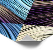 Digitale Kunst Blauw Abstract Vierkanten Poster (Hoek)