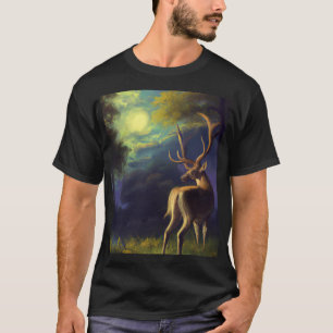 Digitale Kunst blik Stag Deer Edge of Forest T-shirt